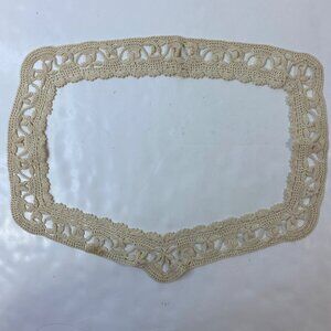 Handmade Crocheted Beige Lace Collar